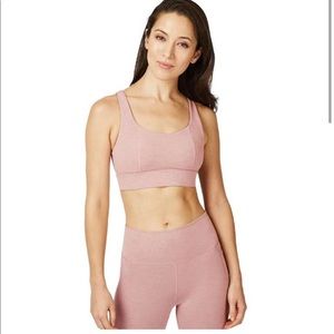 Sweaty Betty Studio Open Back Sports Bra Velvet Rose Pink Women's Size M